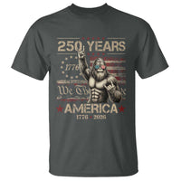 Bigfoot Sasquatch USA 250th Anniversary T Shirt Retro 250 Years 1776 2026 4th of July Independence Day