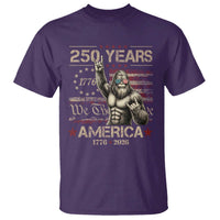 Bigfoot Sasquatch USA 250th Anniversary T Shirt Retro 250 Years 1776 2026 4th of July Independence Day