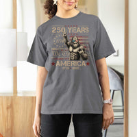 Bigfoot Sasquatch USA 250th Anniversary T Shirt For Women Retro 250 Years 1776 2026 4th of July Independence Day