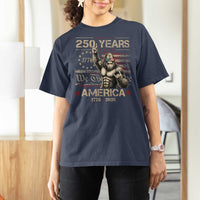 Bigfoot Sasquatch USA 250th Anniversary T Shirt For Women Retro 250 Years 1776 2026 4th of July Independence Day