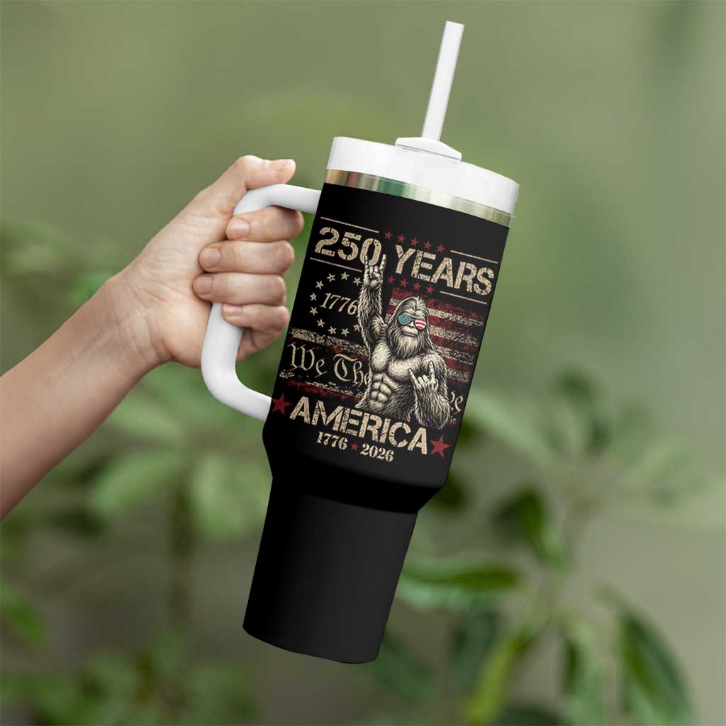 Bigfoot Sasquatch USA 250th Anniversary Tumbler With Handle Retro 250 Years 1776 2026 4th of July Independence Day