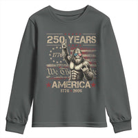 Bigfoot Sasquatch USA 250th Anniversary Youth Sweatshirt Retro 250 Years 1776 2026 4th of July Independence Day