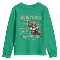 Bigfoot Sasquatch USA 250th Anniversary Youth Sweatshirt Retro 250 Years 1776 2026 4th of July Independence Day