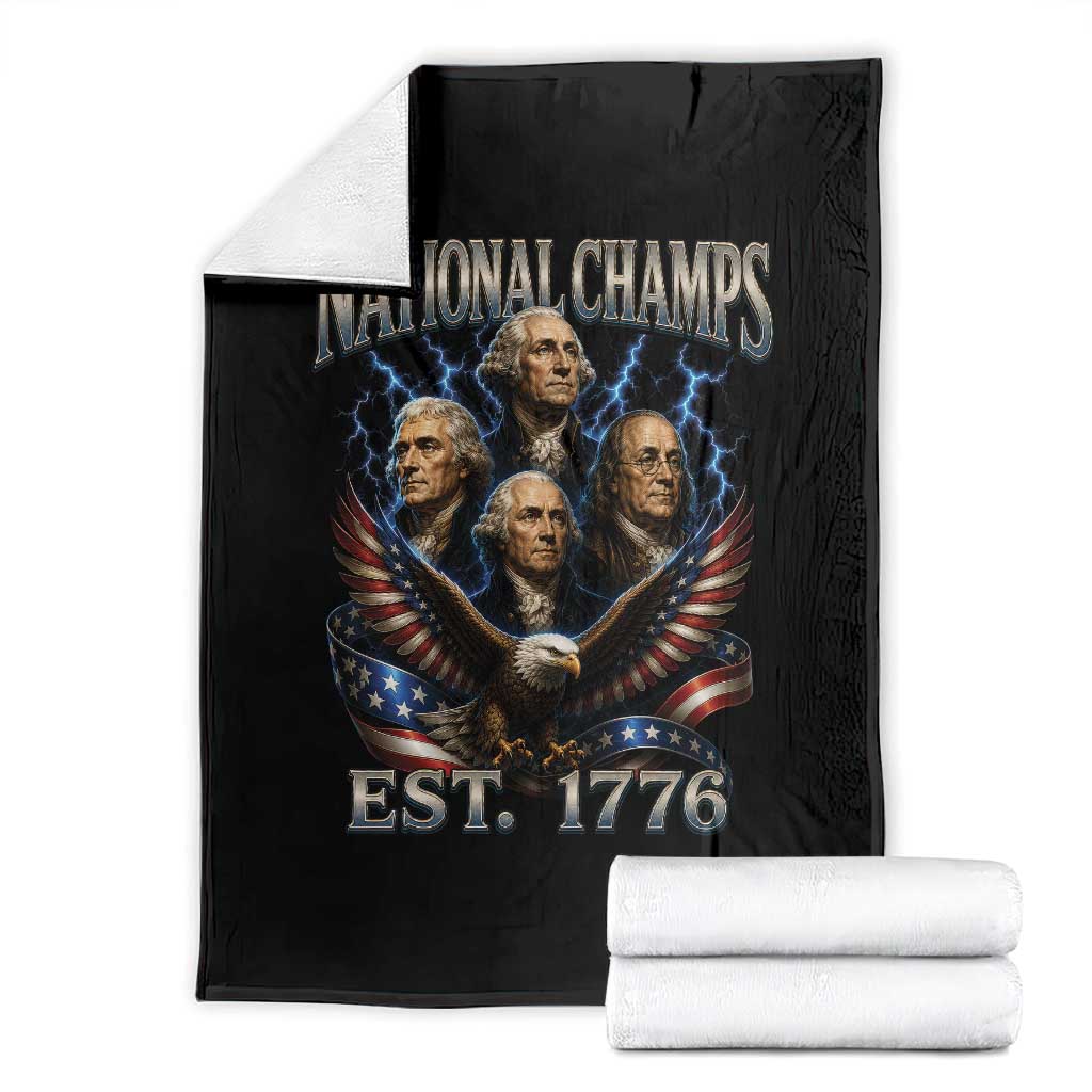 Founding Fathers USA 250th Anniversary Throw Blanket Vintage National Champions 250 Years Patriotic American Flag