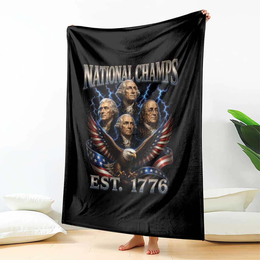 Founding Fathers USA 250th Anniversary Throw Blanket Vintage National Champions 250 Years Patriotic American Flag