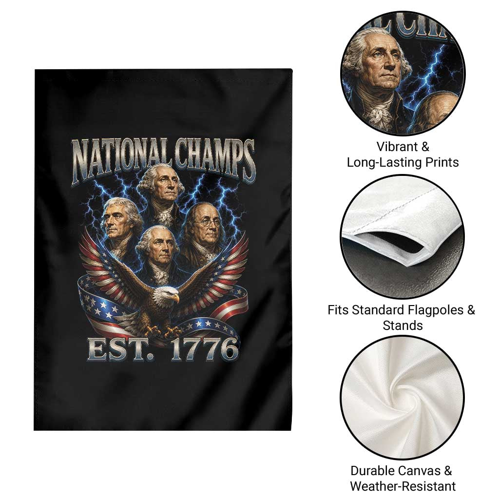 Founding Fathers USA 250th Anniversary Garden Flag Vintage National Champions 250 Years Patriotic American Flag
