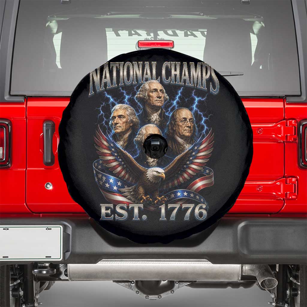 Founding Fathers USA 250th Anniversary Spare Tire Cover Vintage National Champions 250 Years Patriotic American Flag