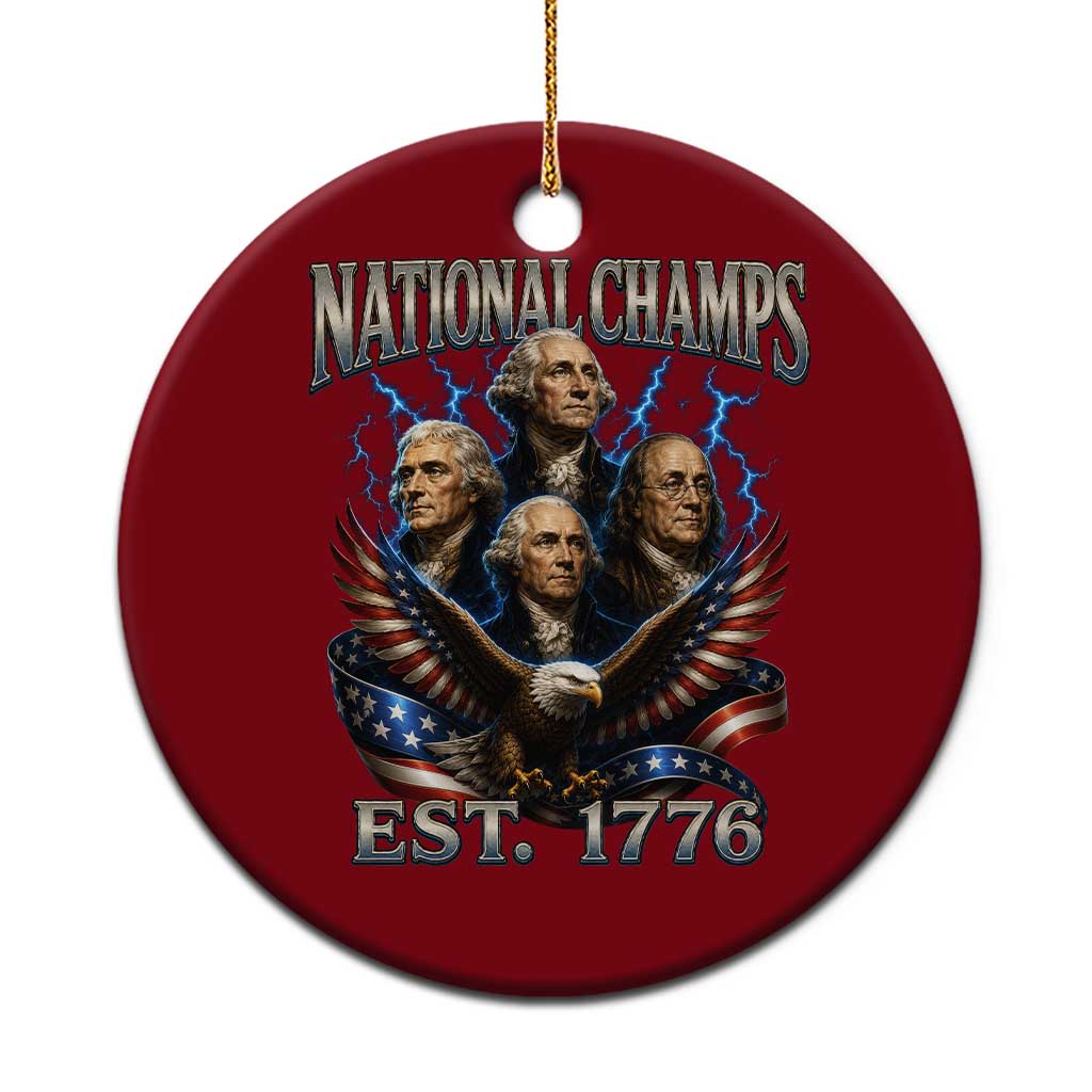 Founding Fathers USA 250th Anniversary Ceramic Ornament Vintage National Champions 250 Years Patriotic American Flag