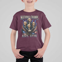 Founding Fathers USA 250th Anniversary T Shirt For Kid Vintage National Champions 250 Years Patriotic American Flag