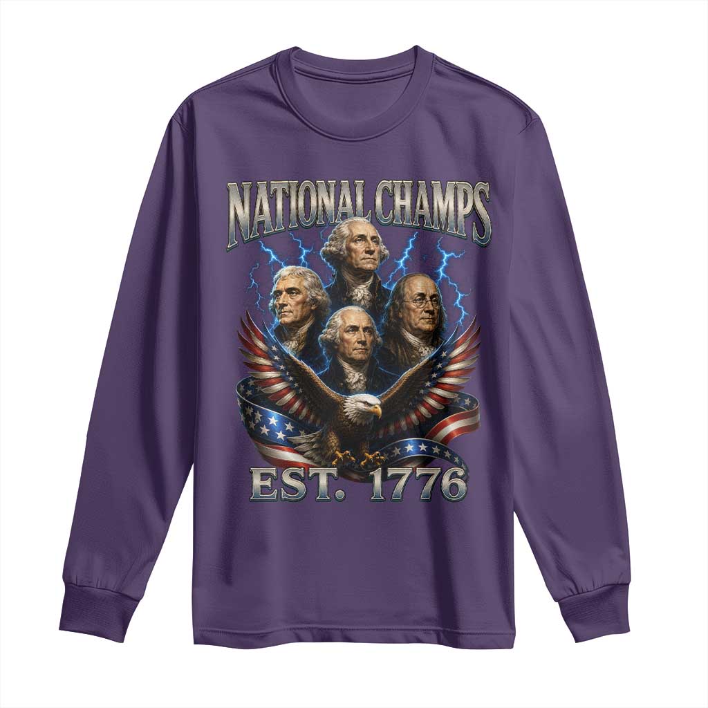 Founding Fathers USA 250th Anniversary Long Sleeve Shirt Vintage National Champions 250 Years Patriotic American Flag