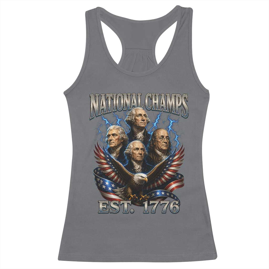Founding Fathers USA 250th Anniversary Racerback Tank Top Vintage National Champions 250 Years Patriotic American Flag