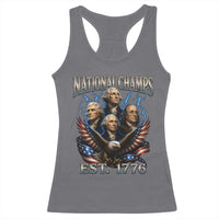 Founding Fathers USA 250th Anniversary Racerback Tank Top Vintage National Champions 250 Years Patriotic American Flag