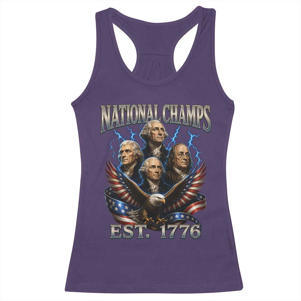 Founding Fathers USA 250th Anniversary Racerback Tank Top Vintage National Champions 250 Years Patriotic American Flag