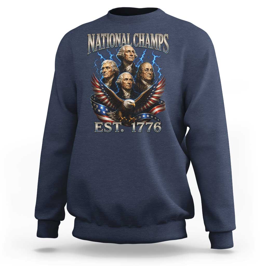 Founding Fathers USA 250th Anniversary Sweatshirt Vintage National Champions 250 Years Patriotic American Flag