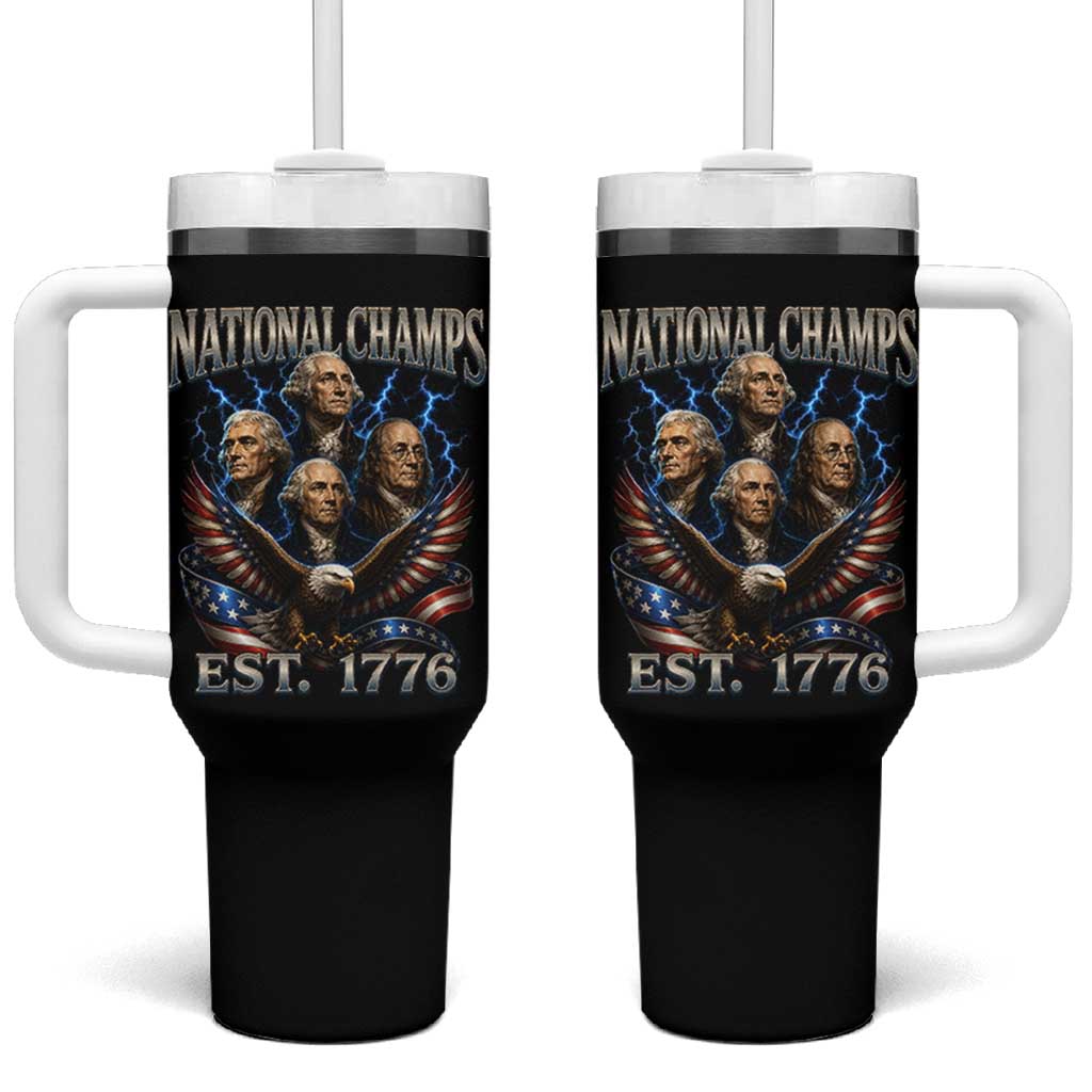 Founding Fathers USA 250th Anniversary Tumbler With Handle Vintage National Champions 250 Years Patriotic American Flag