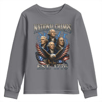 Founding Fathers USA 250th Anniversary Youth Sweatshirt Vintage National Champions 250 Years Patriotic American Flag