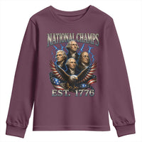 Founding Fathers USA 250th Anniversary Youth Sweatshirt Vintage National Champions 250 Years Patriotic American Flag