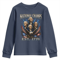Founding Fathers USA 250th Anniversary Youth Sweatshirt Vintage National Champions 250 Years Patriotic American Flag