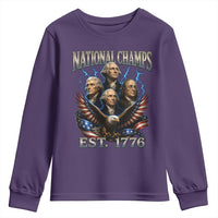 Founding Fathers USA 250th Anniversary Youth Sweatshirt Vintage National Champions 250 Years Patriotic American Flag