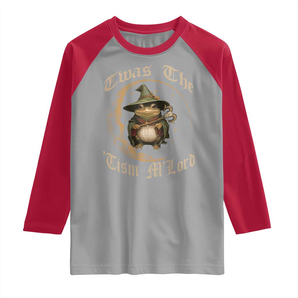 Twas the Tism MLord Frog Raglan Shirt Funny Anti Social Meme