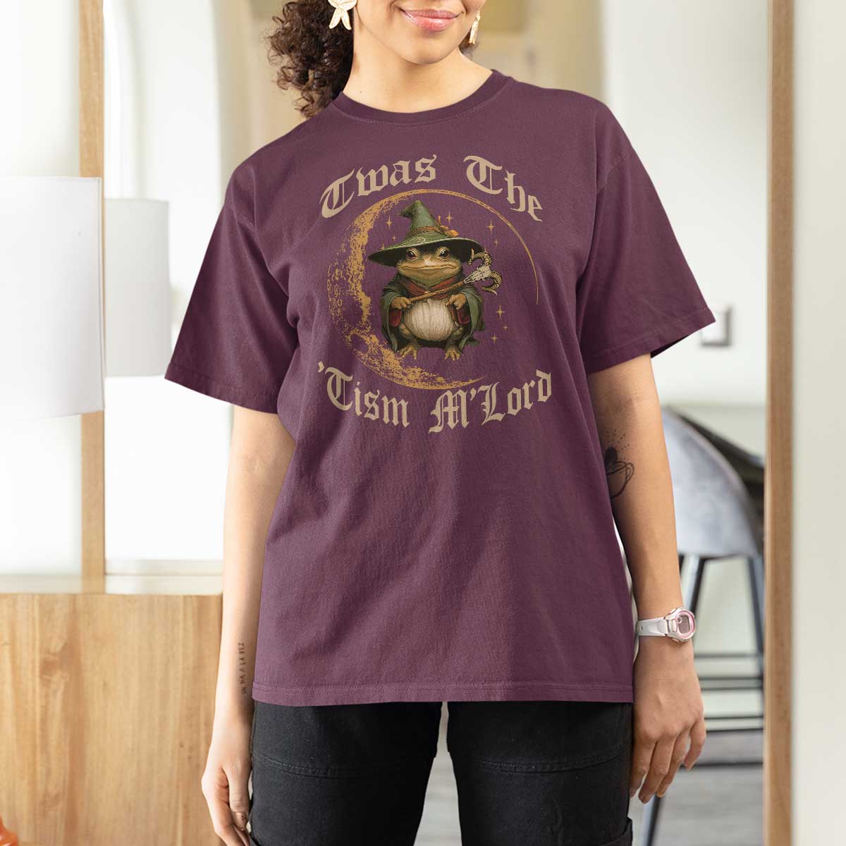 Twas the Tism MLord Frog T Shirt For Women Funny Anti Social Meme