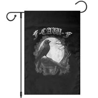 Black Crow F-Caw-F Garden Flag Funny Raven Moon Gothic Adult Humor - Wonder Print Shop