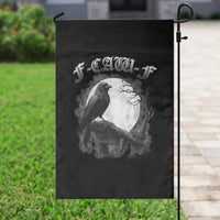 Black Crow F-Caw-F Garden Flag Funny Raven Moon Gothic Adult Humor - Wonder Print Shop