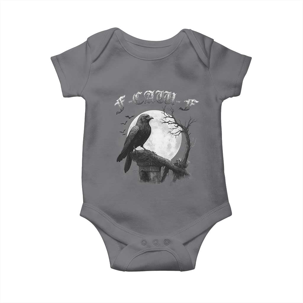 Black Crow F-Caw-F Baby Onesie Funny Raven Moon Gothic Adult Humor - Wonder Print Shop