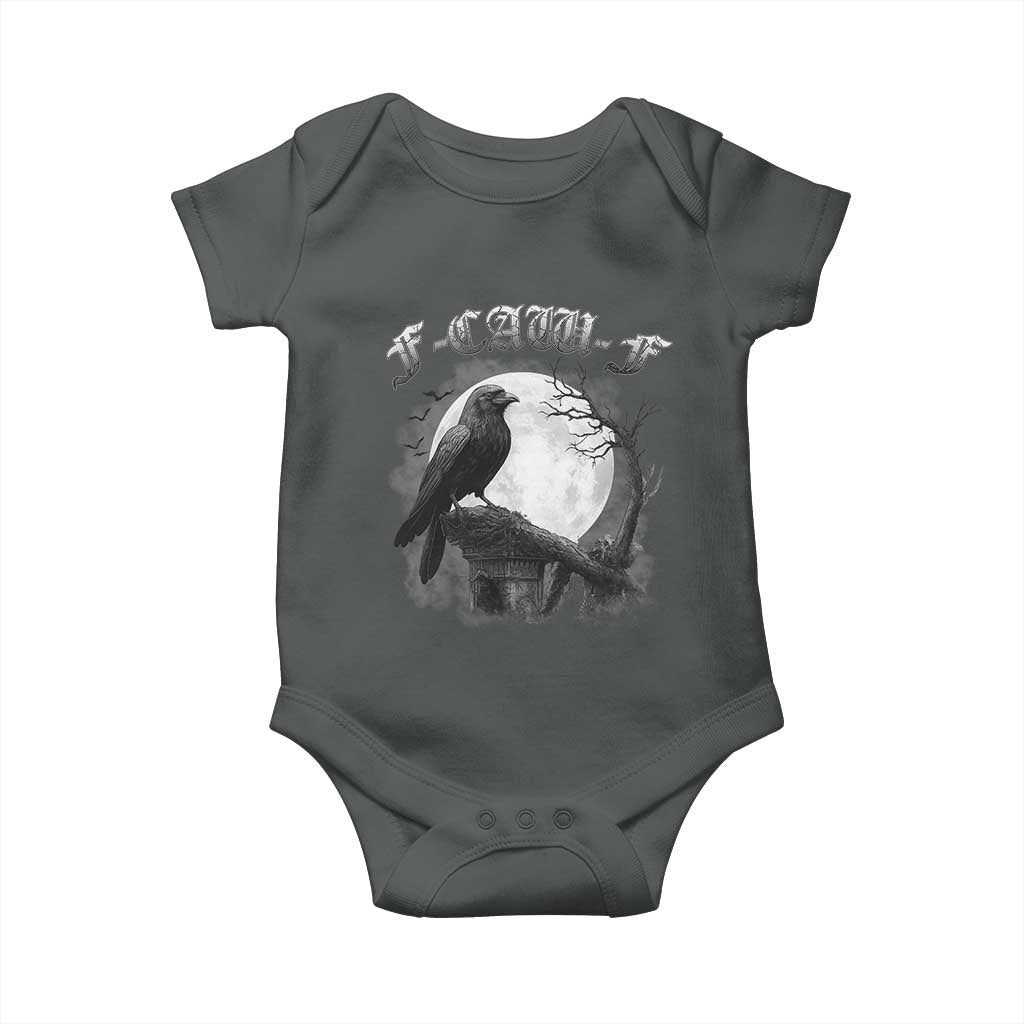 Black Crow F-Caw-F Baby Onesie Funny Raven Moon Gothic Adult Humor - Wonder Print Shop