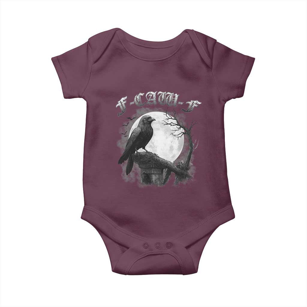 Black Crow F-Caw-F Baby Onesie Funny Raven Moon Gothic Adult Humor - Wonder Print Shop