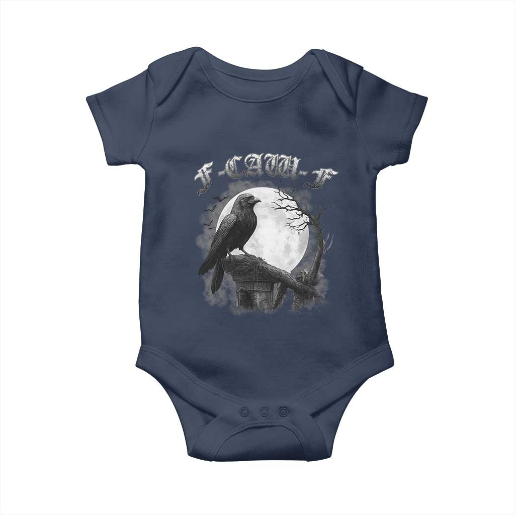 Black Crow F-Caw-F Baby Onesie Funny Raven Moon Gothic Adult Humor - Wonder Print Shop