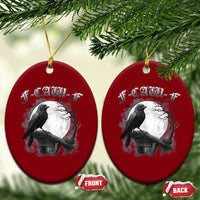 Black Crow F-Caw-F Ceramic Ornament Funny Raven Moon Gothic Adult Humor - Wonder Print Shop