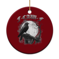 Black Crow F-Caw-F Ceramic Ornament Funny Raven Moon Gothic Adult Humor - Wonder Print Shop