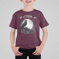 Black Crow F-Caw-F T Shirt For Kid Funny Raven Moon Gothic Adult Humor - Wonder Print Shop