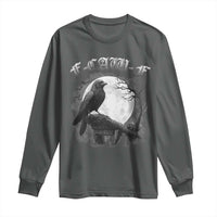 Black Crow F-Caw-F Long Sleeve Shirt Funny Raven Moon Gothic Adult Humor - Wonder Print Shop
