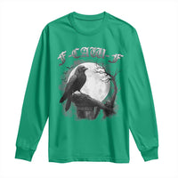 Black Crow F-Caw-F Long Sleeve Shirt Funny Raven Moon Gothic Adult Humor - Wonder Print Shop