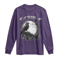 Black Crow F-Caw-F Long Sleeve Shirt Funny Raven Moon Gothic Adult Humor - Wonder Print Shop