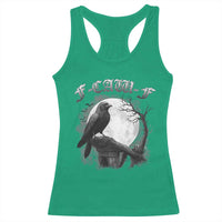 Black Crow F-Caw-F Racerback Tank Top Funny Raven Moon Gothic Adult Humor - Wonder Print Shop