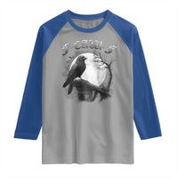 Black Crow F-Caw-F Raglan Shirt Funny Raven Moon Gothic Adult Humor - Wonder Print Shop