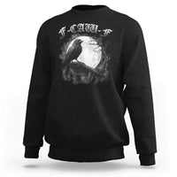 Black Crow F-Caw-F Sweatshirt Funny Raven Moon Gothic Adult Humor - Wonder Print Shop