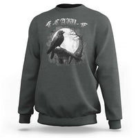 Black Crow F-Caw-F Sweatshirt Funny Raven Moon Gothic Adult Humor - Wonder Print Shop