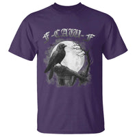 Black Crow F-Caw-F T Shirt Funny Raven Moon Gothic Adult Humor - Wonder Print Shop