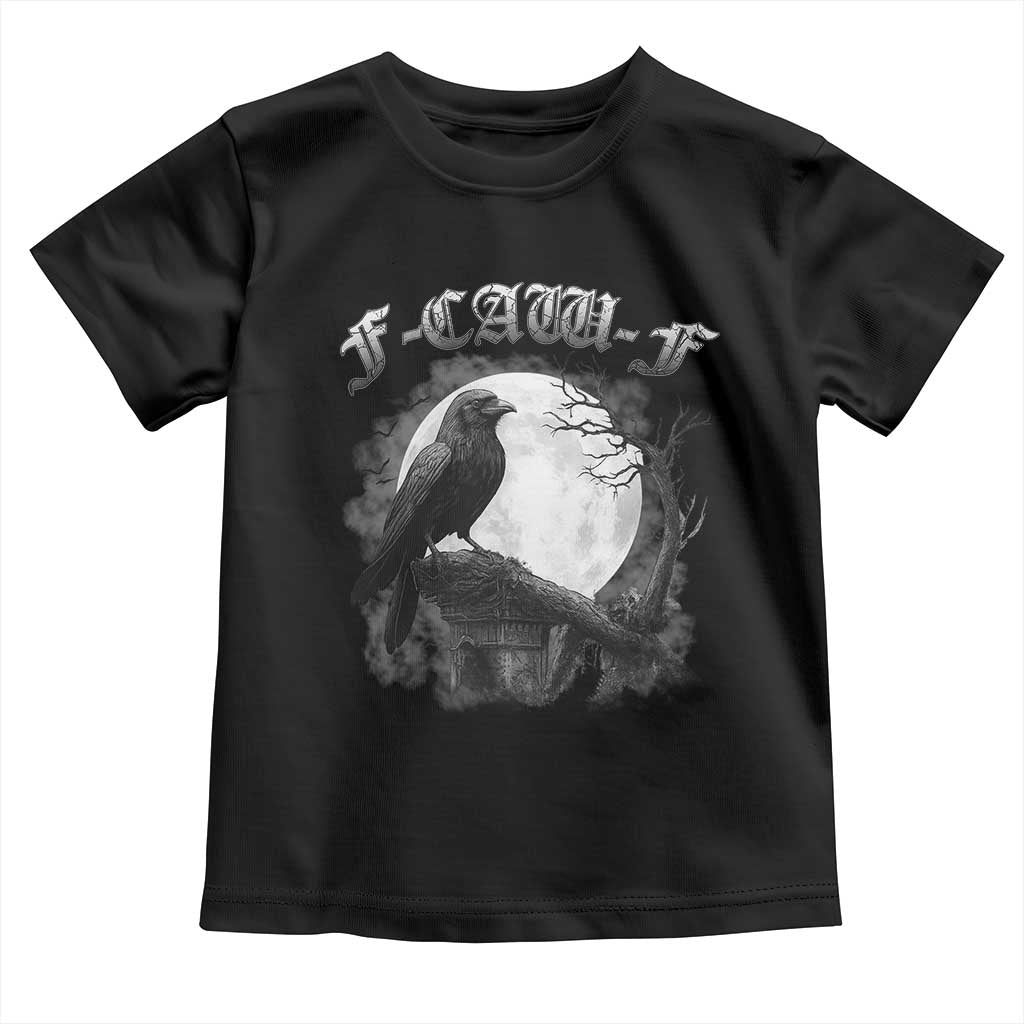 Black Crow F-Caw-F Toddler T Shirt Funny Raven Moon Gothic Adult Humor - Wonder Print Shop