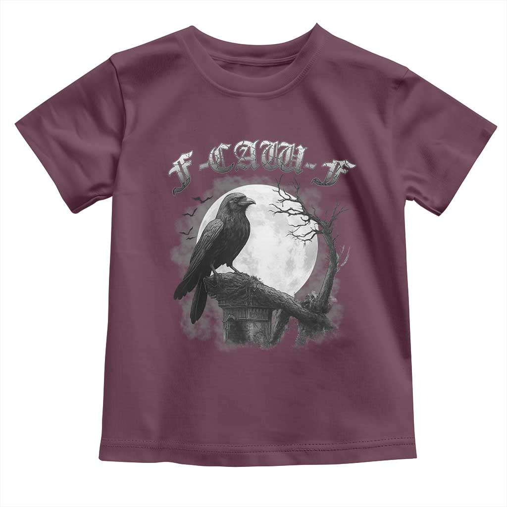 Black Crow F-Caw-F Toddler T Shirt Funny Raven Moon Gothic Adult Humor - Wonder Print Shop