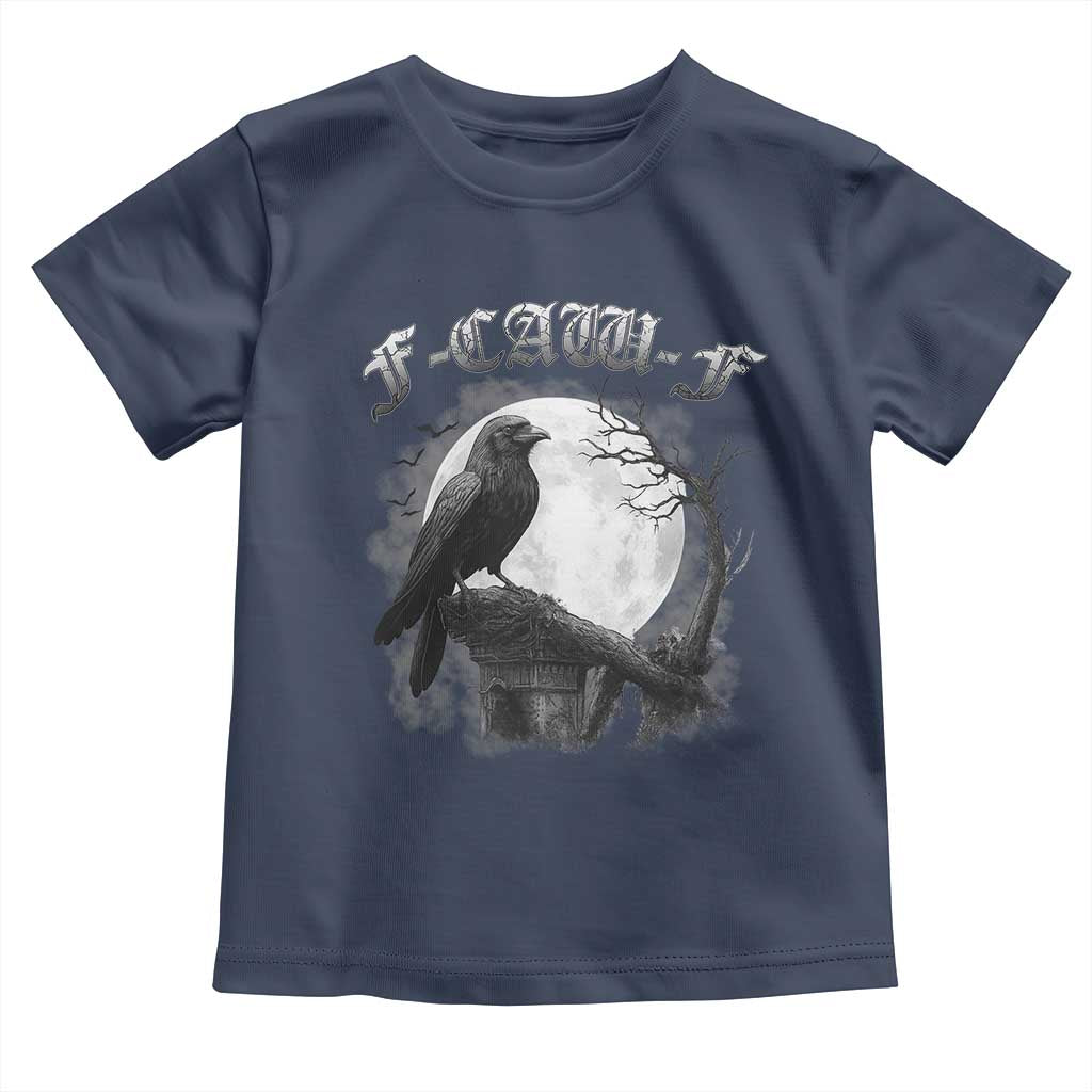 Black Crow F-Caw-F Toddler T Shirt Funny Raven Moon Gothic Adult Humor - Wonder Print Shop