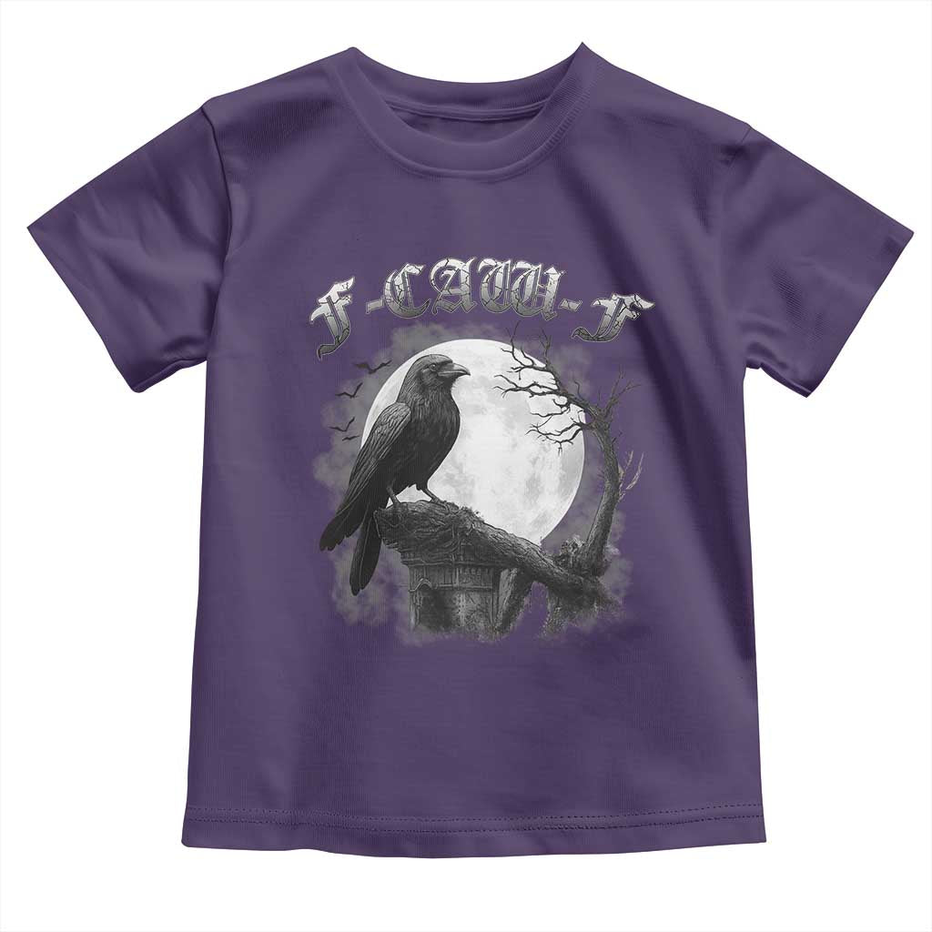 Black Crow F-Caw-F Toddler T Shirt Funny Raven Moon Gothic Adult Humor - Wonder Print Shop