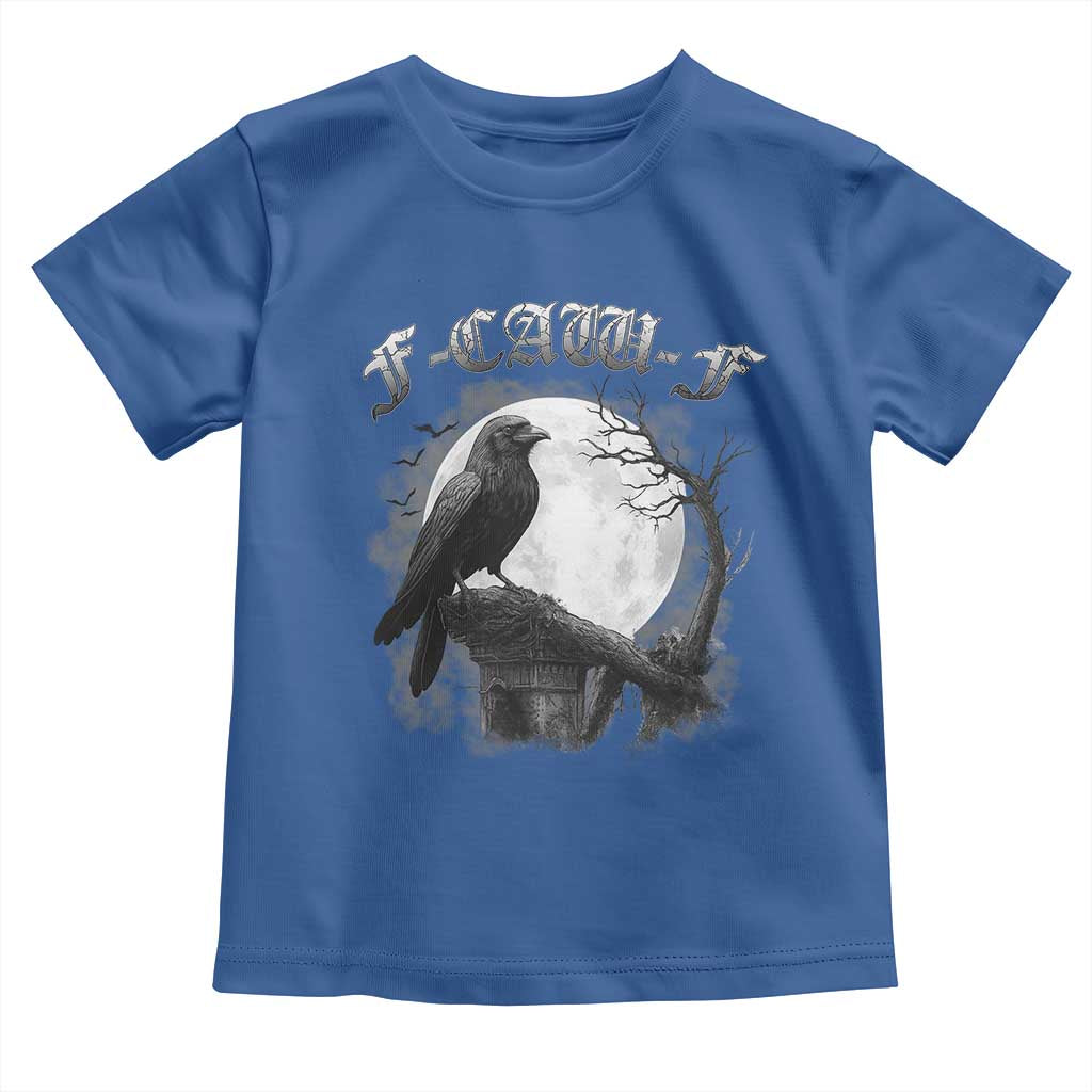 Black Crow F-Caw-F Toddler T Shirt Funny Raven Moon Gothic Adult Humor - Wonder Print Shop