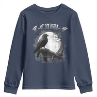 Black Crow F-Caw-F Youth Sweatshirt Funny Raven Moon Gothic Adult Humor - Wonder Print Shop
