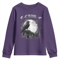Black Crow F-Caw-F Youth Sweatshirt Funny Raven Moon Gothic Adult Humor - Wonder Print Shop