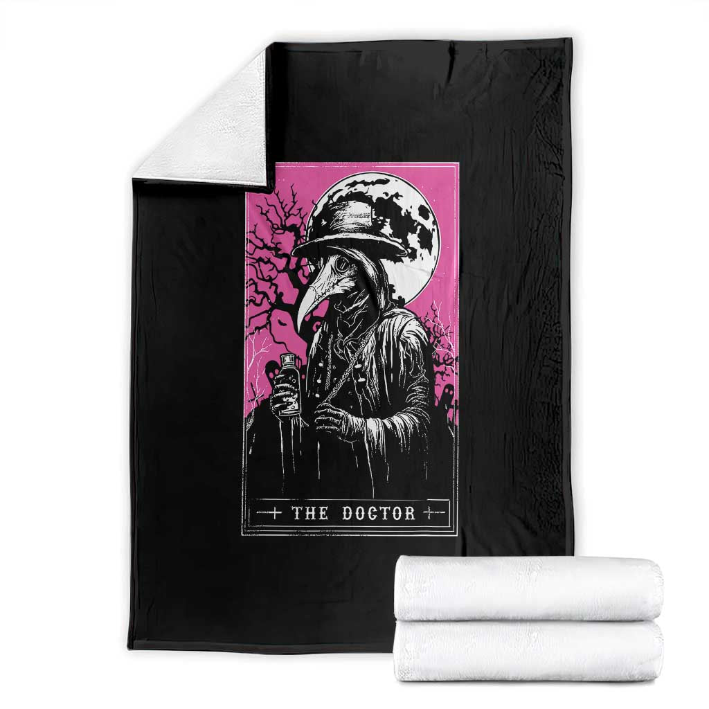 Plague Doctor Tarot Card Throw Blanket Mysterious Horror Death Occult Satanic - Wonder Print Shop